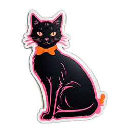 pets blackcat sticker SVG PNG design with clean design elements
