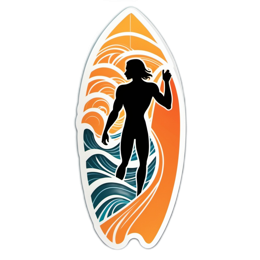 surfing wave silhouette SVG PNG design with clean design elements