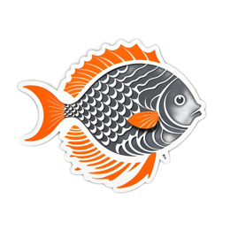fish sticker SVG PNG design with clean design elements