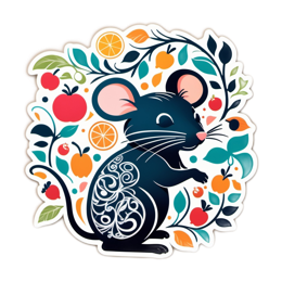sticker mouse fruit SVG PNG design with clean design elements