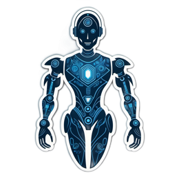 robot cybernetic SVG PNG design with clean design elements