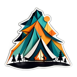 camping tree silhouette SVG PNG design with clean design elements