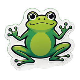 frog cartoon SVG PNG design with clean design elements