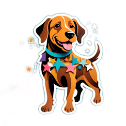 sticker dog stars SVG PNG design
