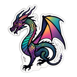 dragon colorful SVG PNG design with clean design elements