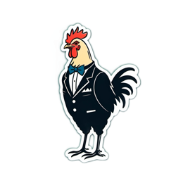 chicken sticker SVG PNG design with clean design elements