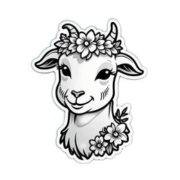 flowergoat floral SVG PNG design with clean design elements, black and white floral elements