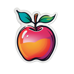 apple sticker SVG PNG design with clean design elements