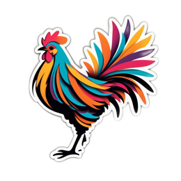 chicken colorful SVG PNG design with clean design elements