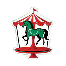 carousel horse SVG PNG design with clean design elements