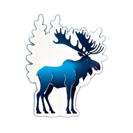 moose forest SVG PNG design with clean design elements