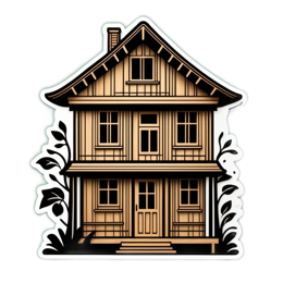 house wood SVG PNG design with clean design elements