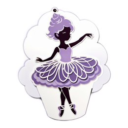 ballet cupcake SVG PNG design with clean design elements