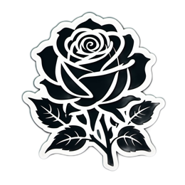 roses stickers floral SVG PNG design with clean design elements, black and white floral elements
