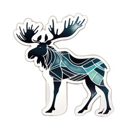 moose artistic SVG PNG design with clean design elements