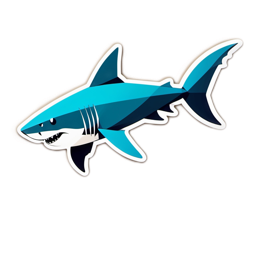 shark sticker SVG PNG design with clean design elements