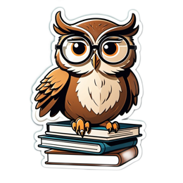 owl books glasses SVG PNG design
