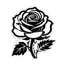 black rose floral SVG PNG design with clean design elements, black and white floral elements