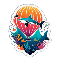 fantasy shark balloon SVG PNG design
