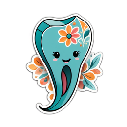 sticker illustration floral SVG PNG design with orange floral elements