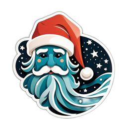 santa face cartoon SVG PNG design with clean design elements