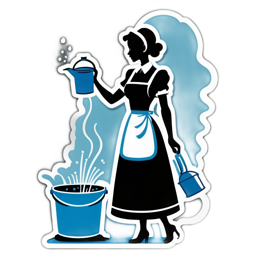 cleaning woman SVG PNG design with clean design elements
