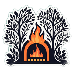 fireplace trees SVG PNG design with clean design elements