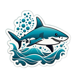shark stickers SVG PNG design with clean design elements