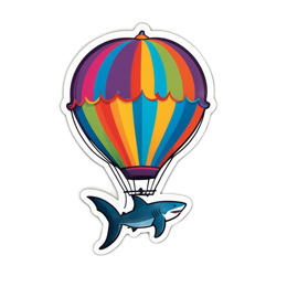 shark balloon colorful SVG PNG design with clean design elements