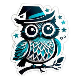 fantasy owl sticker SVG PNG design with clean design elements
