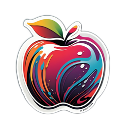 artistic apple SVG PNG design with clean design elements