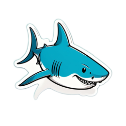 sticker shark SVG PNG design with clean design elements