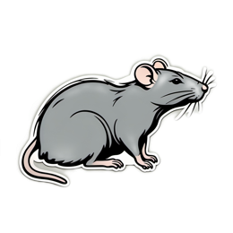 rat sticker SVG PNG design with clean design elements
