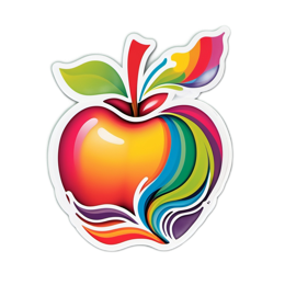 colorful apple SVG PNG design with clean design elements