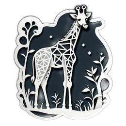 artistic geometric giraffe SVG PNG design