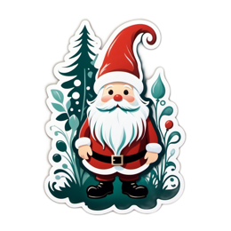 sticker santaclaus SVG PNG design with clean design elements