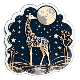 giraffe moon SVG PNG design