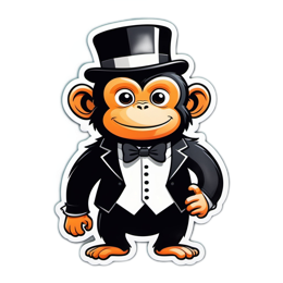 fashion monkey character SVG PNG design with clean design elements