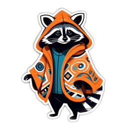 fantasy raccoon sticker SVG PNG design with clean design elements