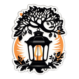 lantern tree nature SVG PNG design with clean design elements