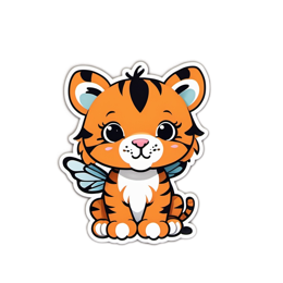 fantasy tiger sticker SVG PNG design with clean design elements