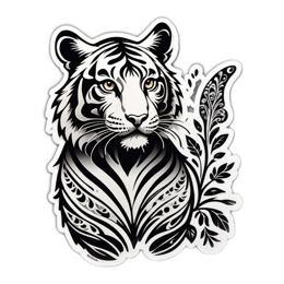 artistic tiger SVG PNG design with clean design elements