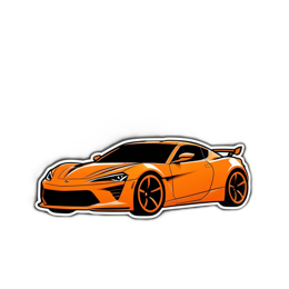 racing sportscar SVG PNG design with clean design elements