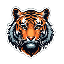 tiger sticker SVG PNG design with clean design elements
