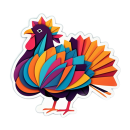 chicken artistic colorful SVG PNG design with clean design elements