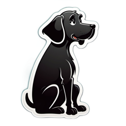 black dog sticker SVG PNG design with clean design elements