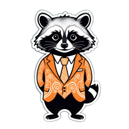artistic raccoon SVG PNG design with clean design elements