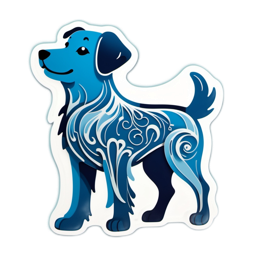 blue dog SVG PNG design with clean design elements