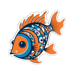 artistic fish SVG PNG design with clean design elements