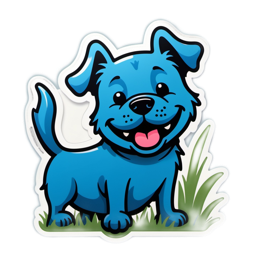 blue dog sticker SVG PNG design with clean design elements